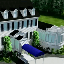 (3D Animation) Quarters AA Naval Station 3D fly around